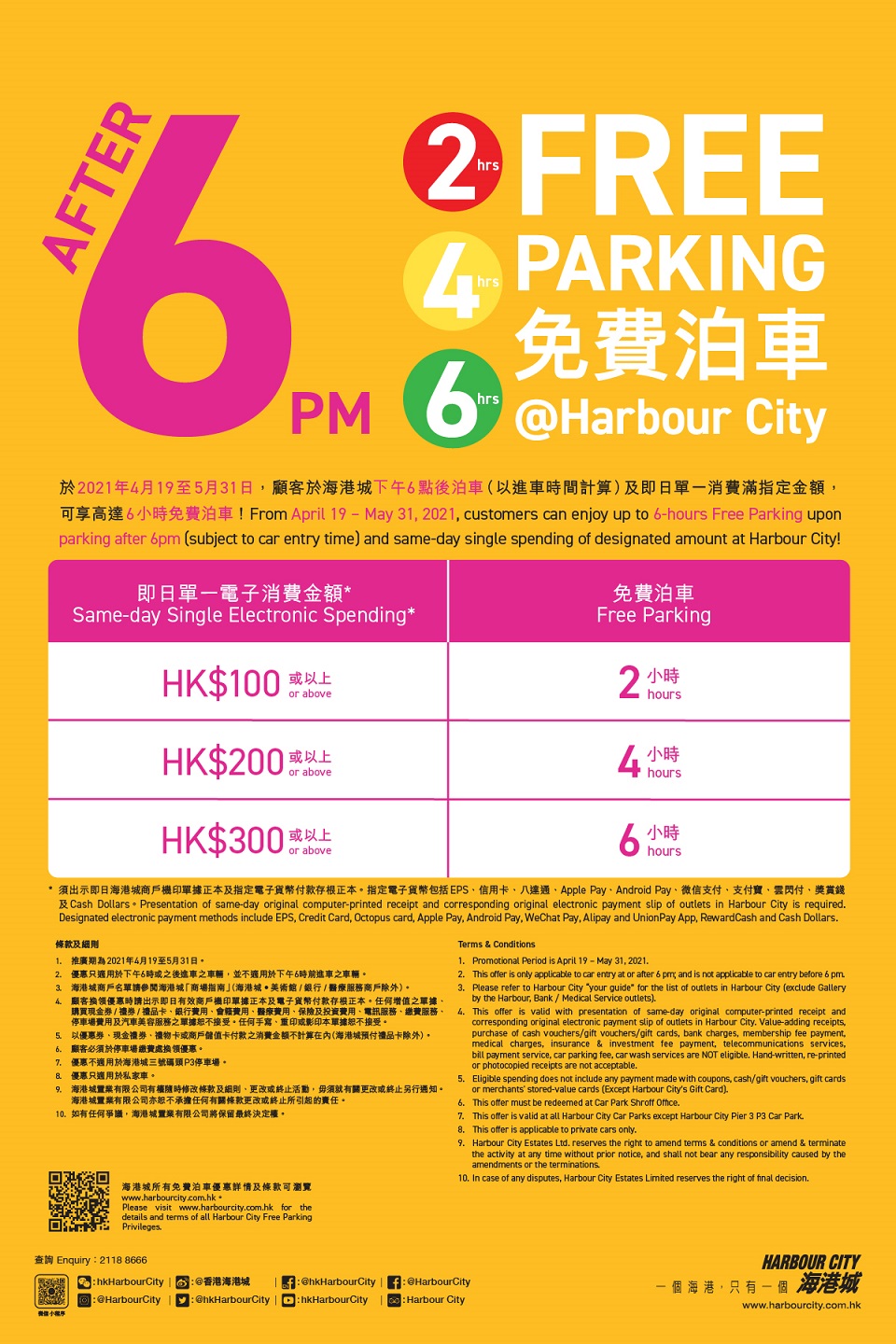 海港城 Harbour City 6pm後專享高達送6小時免費泊車