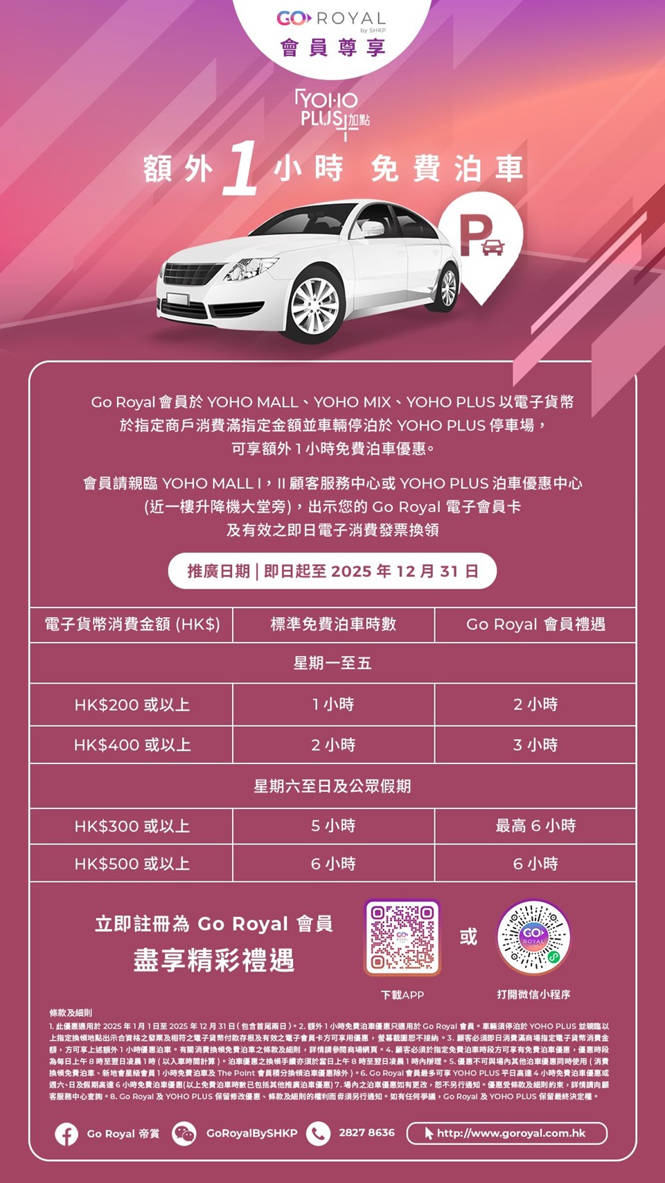 形點 YOHO MALL 免費泊車